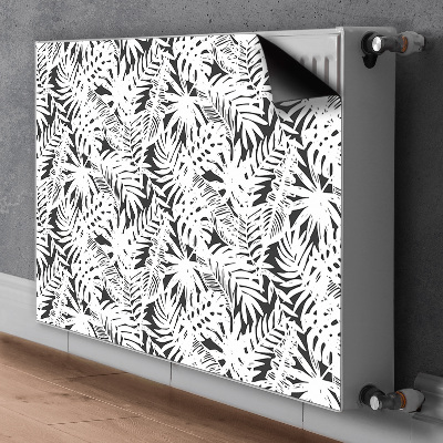 Decoratieve radiatormat Zwart-witte bladeren