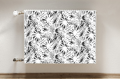 Decoratieve radiatormat Zwart-witte bladeren