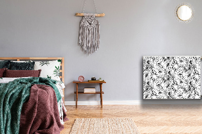 Decoratieve radiatormat Zwart-witte bladeren