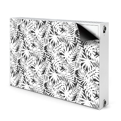 Decoratieve radiatormat Zwart-witte bladeren