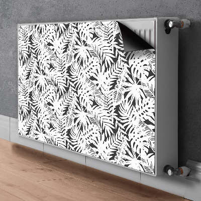 Decoratieve radiatormat Zwart-witte bladeren
