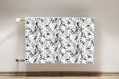 Decoratieve radiatormat Zwart-witte bladeren