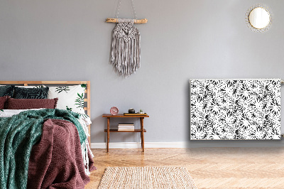 Decoratieve radiatormat Zwart-witte bladeren