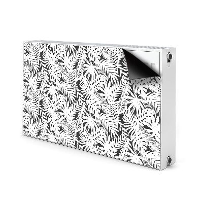 Decoratieve radiatormat Zwart-witte bladeren