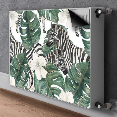 Decoratieve radiatormagneet Zebra's in de bladeren