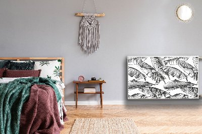 Decoratieve radiatormat Zwarte bladeren