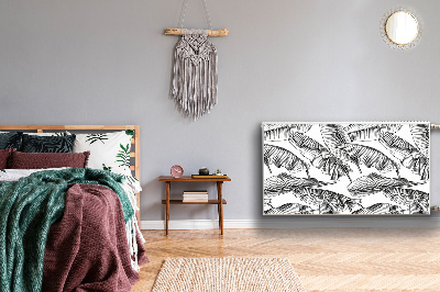 Decoratieve radiatormat Zwarte bladeren