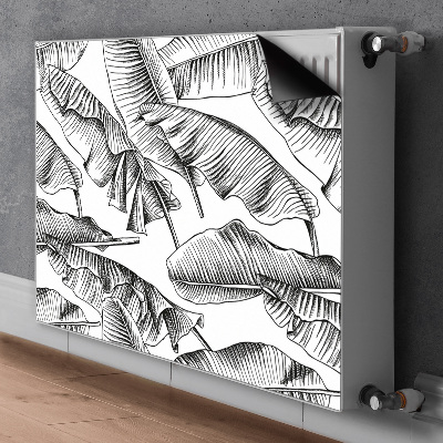 Decoratieve radiatormat Zwarte bladeren