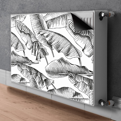 Decoratieve radiatormat Zwarte bladeren