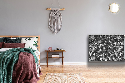 Decoratieve radiatormat Zwarte palmbomen