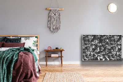 Decoratieve radiatormat Zwarte palmbomen