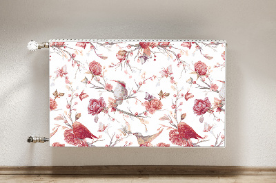 Decoratieve radiatormat Rode vogels