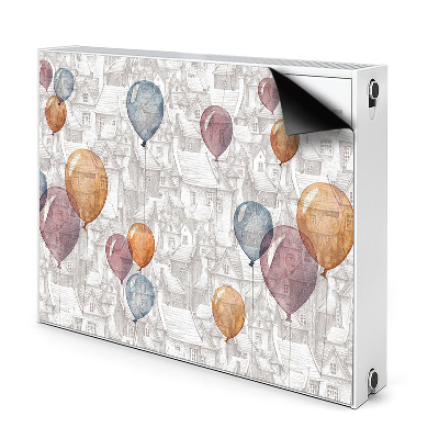 Decoratieve radiatormat Ballonnen en huizen