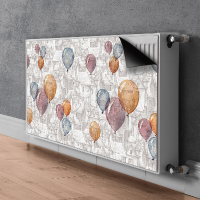Decoratieve radiatormat Ballonnen en huizen