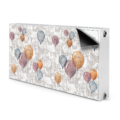 Decoratieve radiatormat Ballonnen en huizen