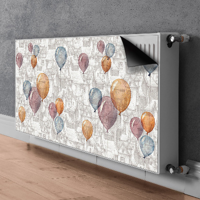 Decoratieve radiatormat Ballonnen en huizen