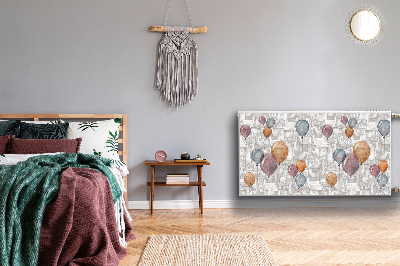 Decoratieve radiatormat Ballonnen en huizen