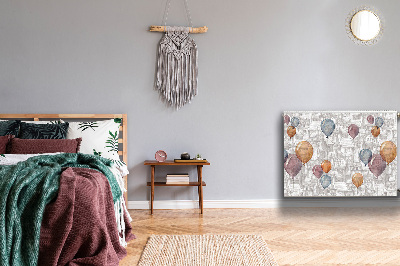 Decoratieve radiatormat Ballonnen en huizen