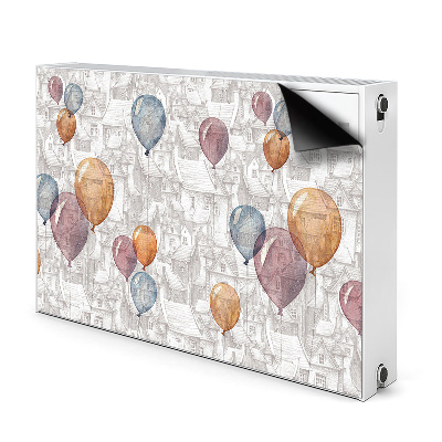 Decoratieve radiatormat Ballonnen en huizen