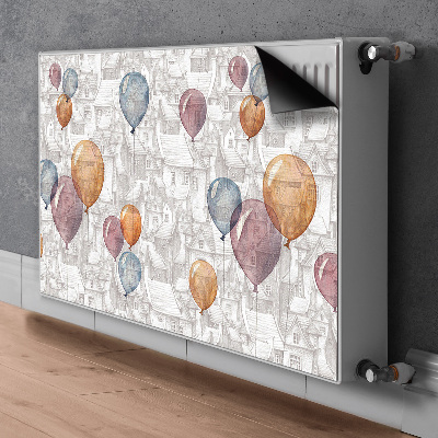 Decoratieve radiatormat Ballonnen en huizen