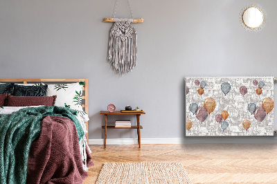 Decoratieve radiatormat Ballonnen en huizen