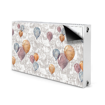 Decoratieve radiatormat Ballonnen en huizen