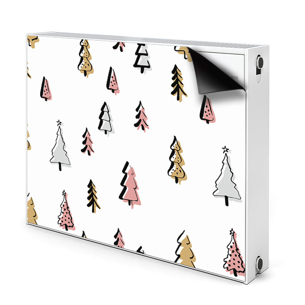 Magnetische mat voor de radiator Pastel kerstbomen