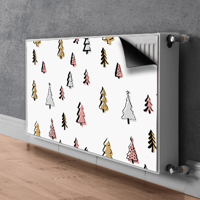 Magnetische mat voor de radiator Pastel kerstbomen