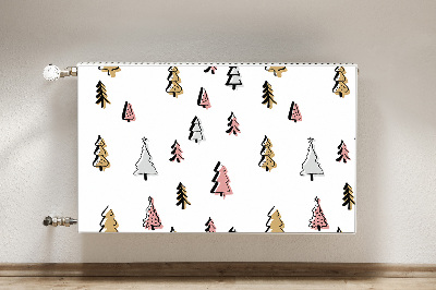 Magnetische mat voor de radiator Pastel kerstbomen