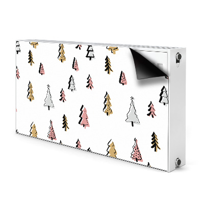 Magnetische mat voor de radiator Pastel kerstbomen