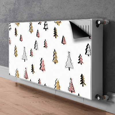 Magnetische mat voor de radiator Pastel kerstbomen