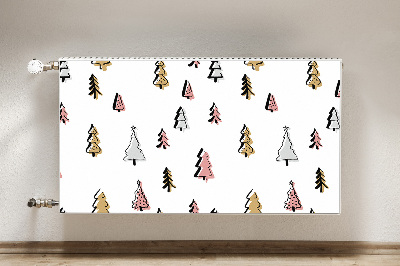 Magnetische mat voor de radiator Pastel kerstbomen