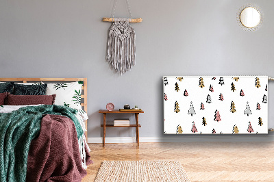 Magnetische mat voor de radiator Pastel kerstbomen
