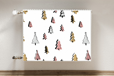 Magnetische mat voor de radiator Pastel kerstbomen