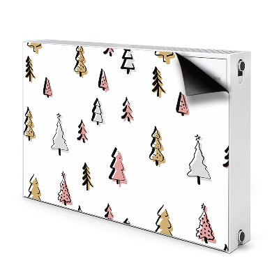 Magnetische mat voor de radiator Pastel kerstbomen