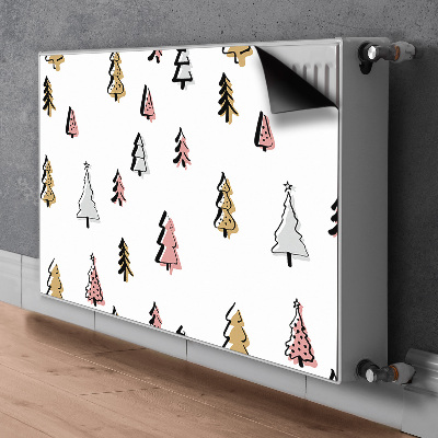 Magnetische mat voor de radiator Pastel kerstbomen
