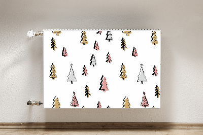 Magnetische mat voor de radiator Pastel kerstbomen