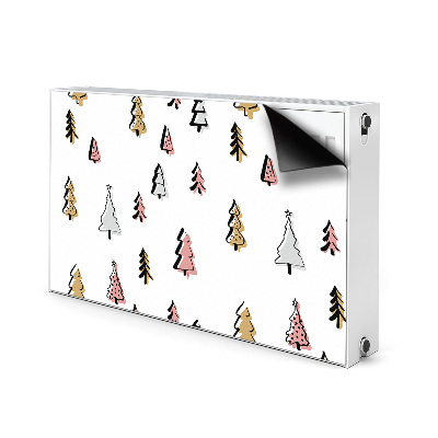 Magnetische mat voor de radiator Pastel kerstbomen