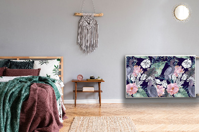 Magnetische mat voor de radiator Vogels in bloemen