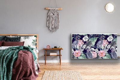 Magnetische mat voor de radiator Vogels in bloemen