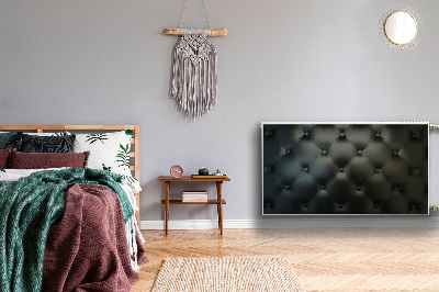 Decoratieve radiatormagneet Gewatteerd patroon zwart leer