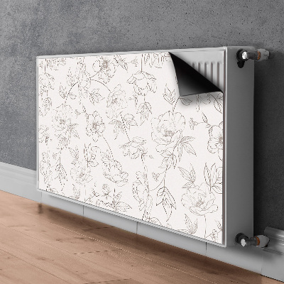 Magnetische mat voor de radiator Geschetste bloemen