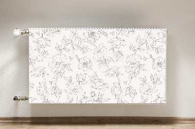 Magnetische mat voor de radiator Geschetste bloemen