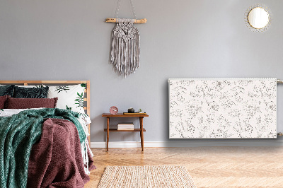 Magnetische mat voor de radiator Geschetste bloemen