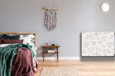 Magnetische mat voor de radiator Geschetste bloemen