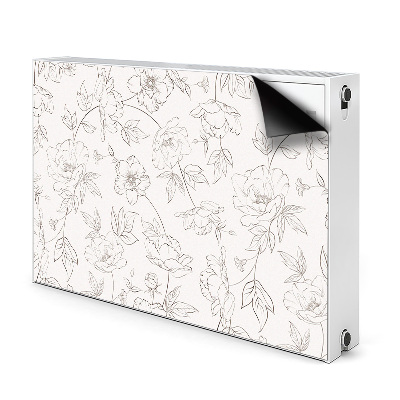Magnetische mat voor de radiator Geschetste bloemen
