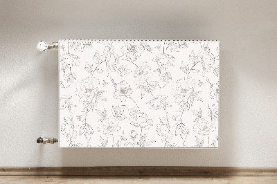 Magnetische mat voor de radiator Geschetste bloemen