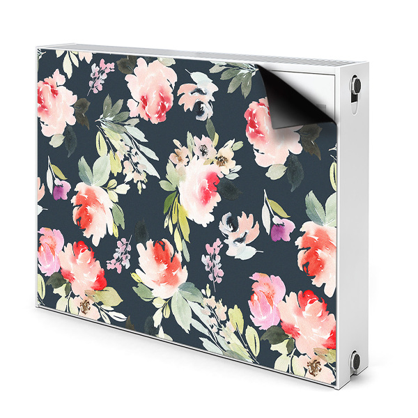 Magnetische mat voor de radiator Geschilderde bloemen