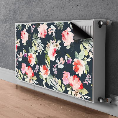Magnetische mat voor de radiator Geschilderde bloemen