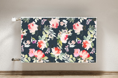 Magnetische mat voor de radiator Geschilderde bloemen
